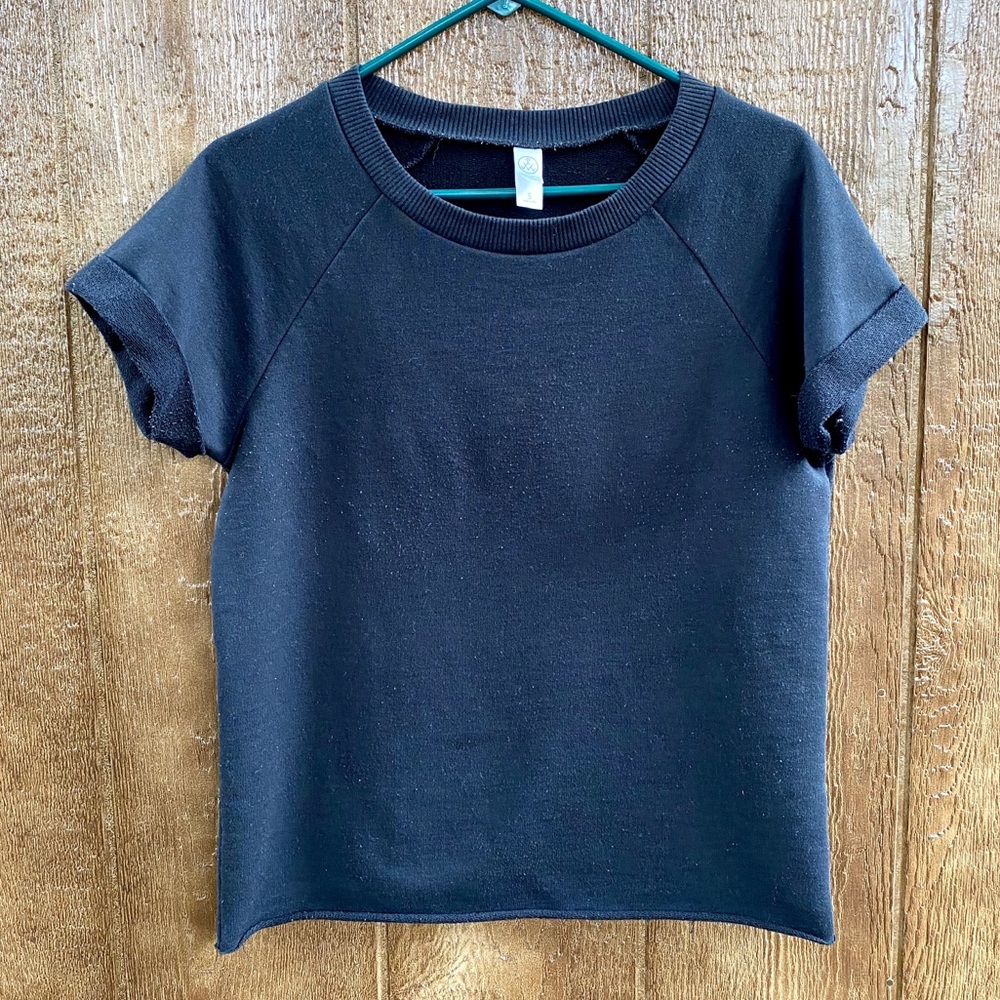 Alternative Apparel Black Cropped Sweatshirt Small